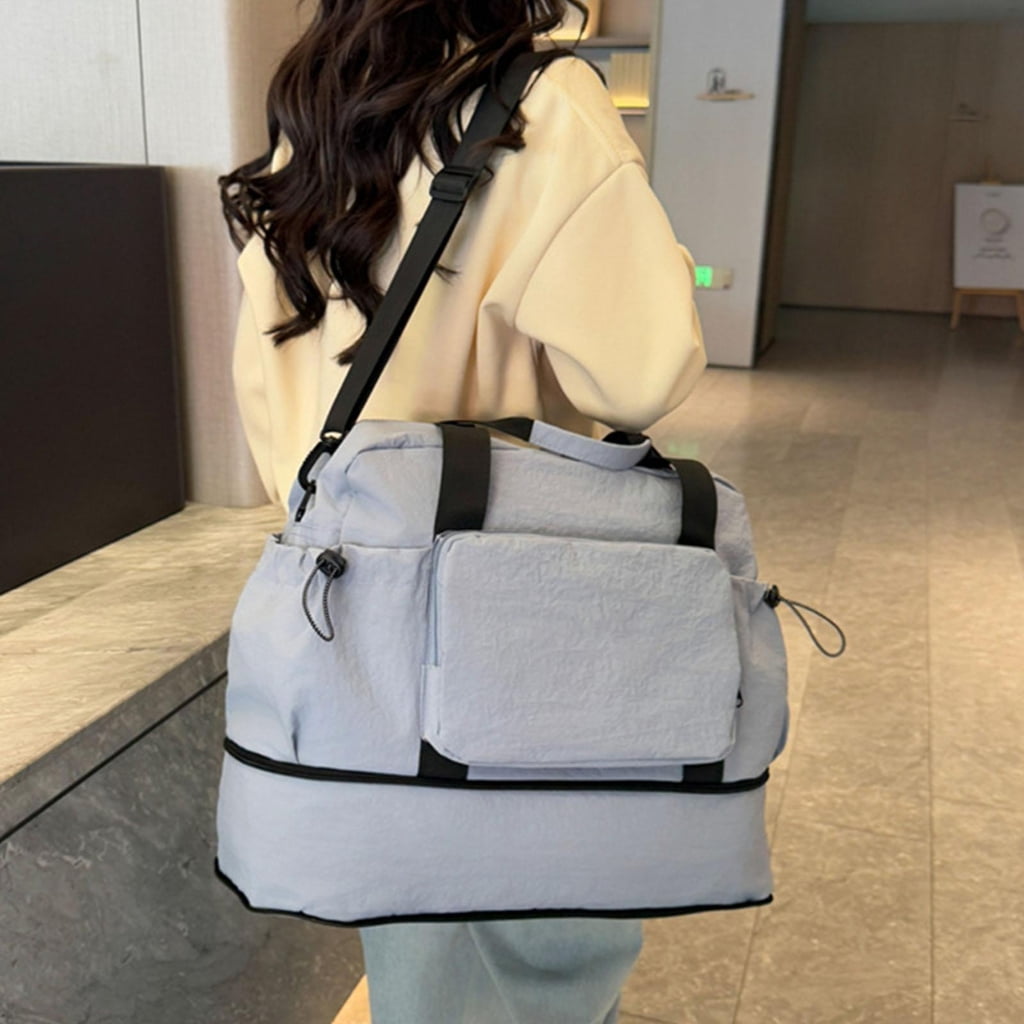 Portable Expandable Travel Duffle Bag With Wet and Dry Compartment Design Lightweight For Gym Enthusiasts And Vacationers
