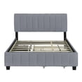 thumbnail image 3 of Queen Size Platform Bed Frame with 2 Drawers and 1 Twin XL Trundle, Modern Velvet Upholstered Bed Frame with Strong Solid Wood Slats Support, No Box Spring Needed, 3 of 9