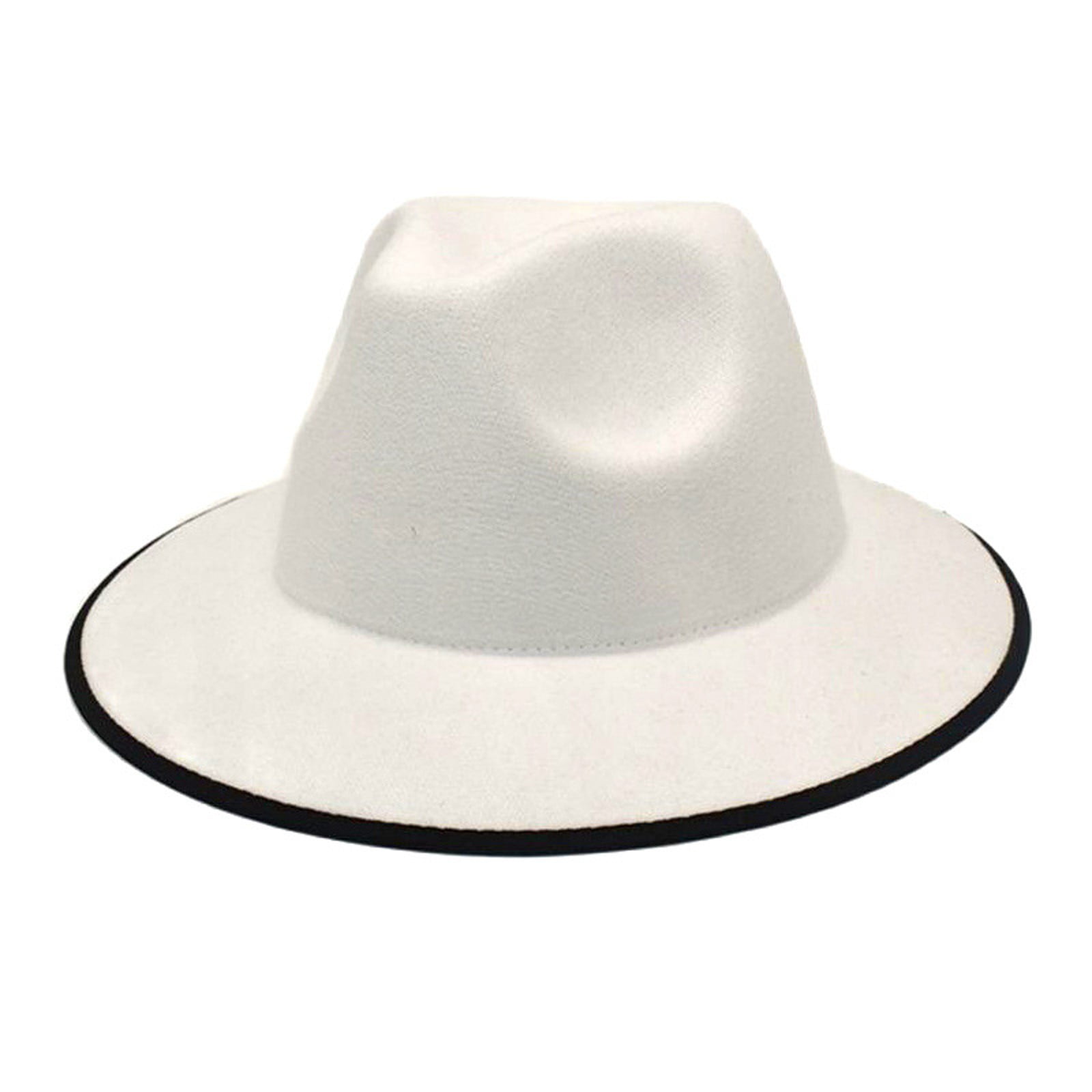 moderat Baglæns bag Fsqjgq Beret Woolen Top Hat Two Color Edging Hat Womens Flat Brimmed Jazz Hat  Mens European and American Popular Two Color Hats Hats for Men Woolen White  - Walmart.com