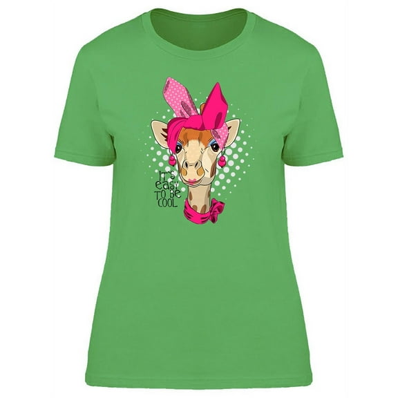 Cute Giraffe With Pink Turban T-Shirt Women -Image by Shutterstock, Female Medium