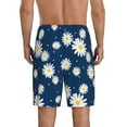 thumbnail image 3 of Kdxio Daisies Flowers Print Mens Sleep Shorts Bottoms Soft Comfy Pajama Wear Pants with Drawstring Pockets, 3 of 7
