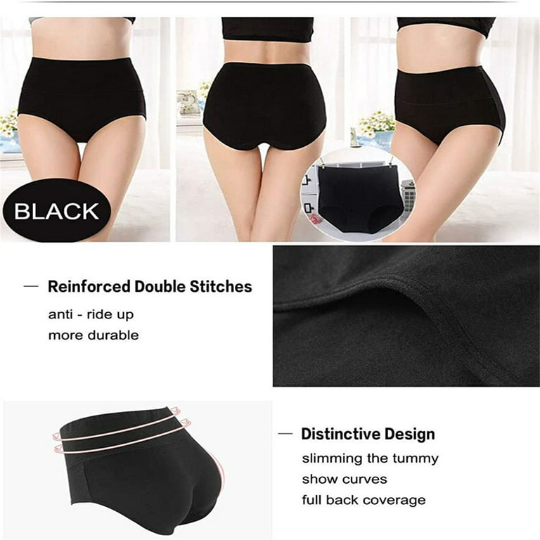 Womens Underwear,Cotton Mid Waist No Muffin Top Full Coverage Brief Ladies  Panties Lingerie Undergarments for Women Multipack 