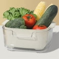 thumbnail image 3 of Colador de frutas, cesta para lavar verduras, juego de 2 recipientes para lavar frutas 4 en 1, cubeta de drenaje de doble capa y cesta para frutas., 3 of 5