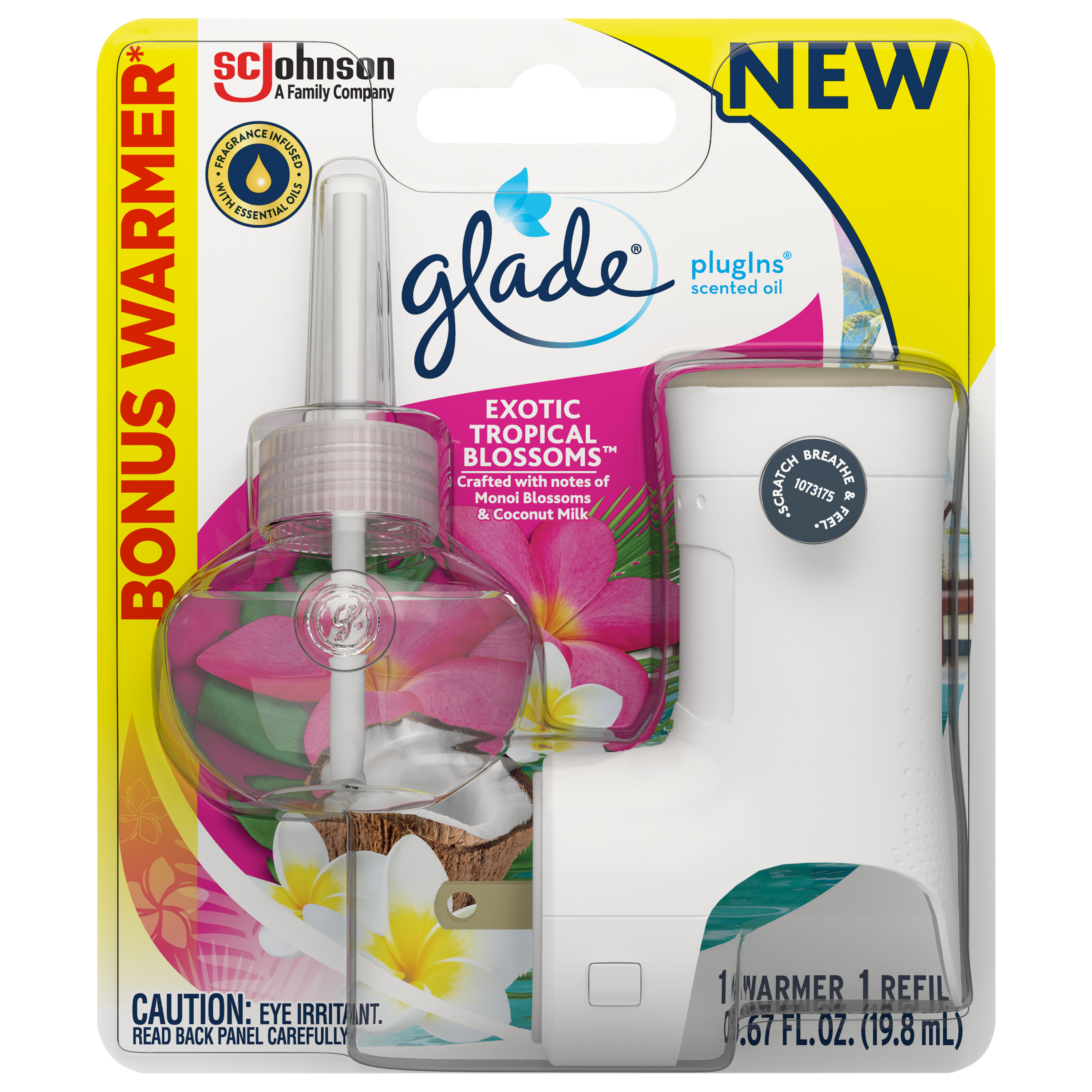 Glade PlugIns 1 Warmer + 1 CT Refill Starter Kit, Exotic Tropical