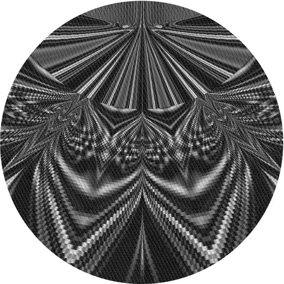 Ahgly Company Indoor Round Patterned Midnight Gray Area Rugs, 3' Round