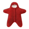 thumbnail image 4 of YUGYXL Baby Wearable Sleeping Stroller Blanket Infant Windproof Starfish Fleece Warm Snowsuit for Newborn Babies Swaddle Bag Jumpsuit Romper Red,70, 4 of 4