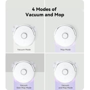 Restored NARWAL Freo Robot Vacuum and Mop Comb, Washing & Drying, Dirt Sense Ultra Clean, Auto Add Cleaner, LCD Display, Smart Swing, Arcuate-Route, WiFi, APP Control, White