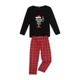 thumbnail image 4 of Wangscanis Christmas Family Matching Pajamas, Elf Print Tops with Plaid Pants, 4 of 10