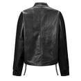thumbnail image 3 of Aimik Women Faux Leather Jacket Trendy Moto Biker Coat with Stand Collar Classic Cropped Outerwear for Fall Winter Daily Wear, 3 of 4