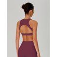 thumbnail image 4 of IDOPIP Womens High Neck Sports Bra Removable Pads Cut Out Back Sleeveless Medium-impact for Workout Gym Yoga Pilates Athletic XS Plum, 4 of 6