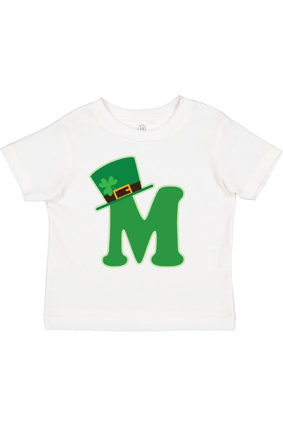 Irish St Patricks Day Letter M Monogram Boys or Girls Toddler T-Shirt