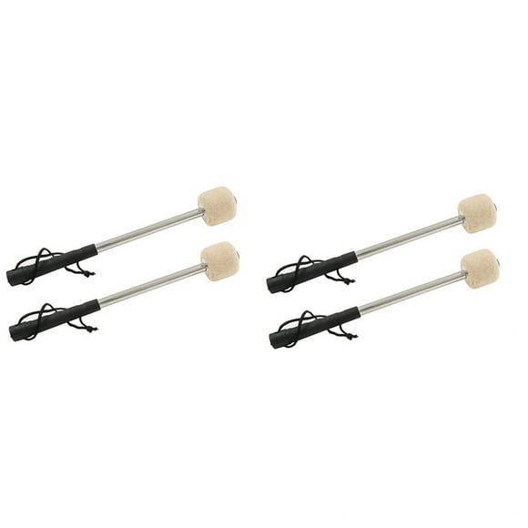 4 Pcs 12.5Inch Bass Steel Drum Mallets,Wool Felt Drum Sticks with Stainless Steel Handle, Anti- Wool Drum Mallets
