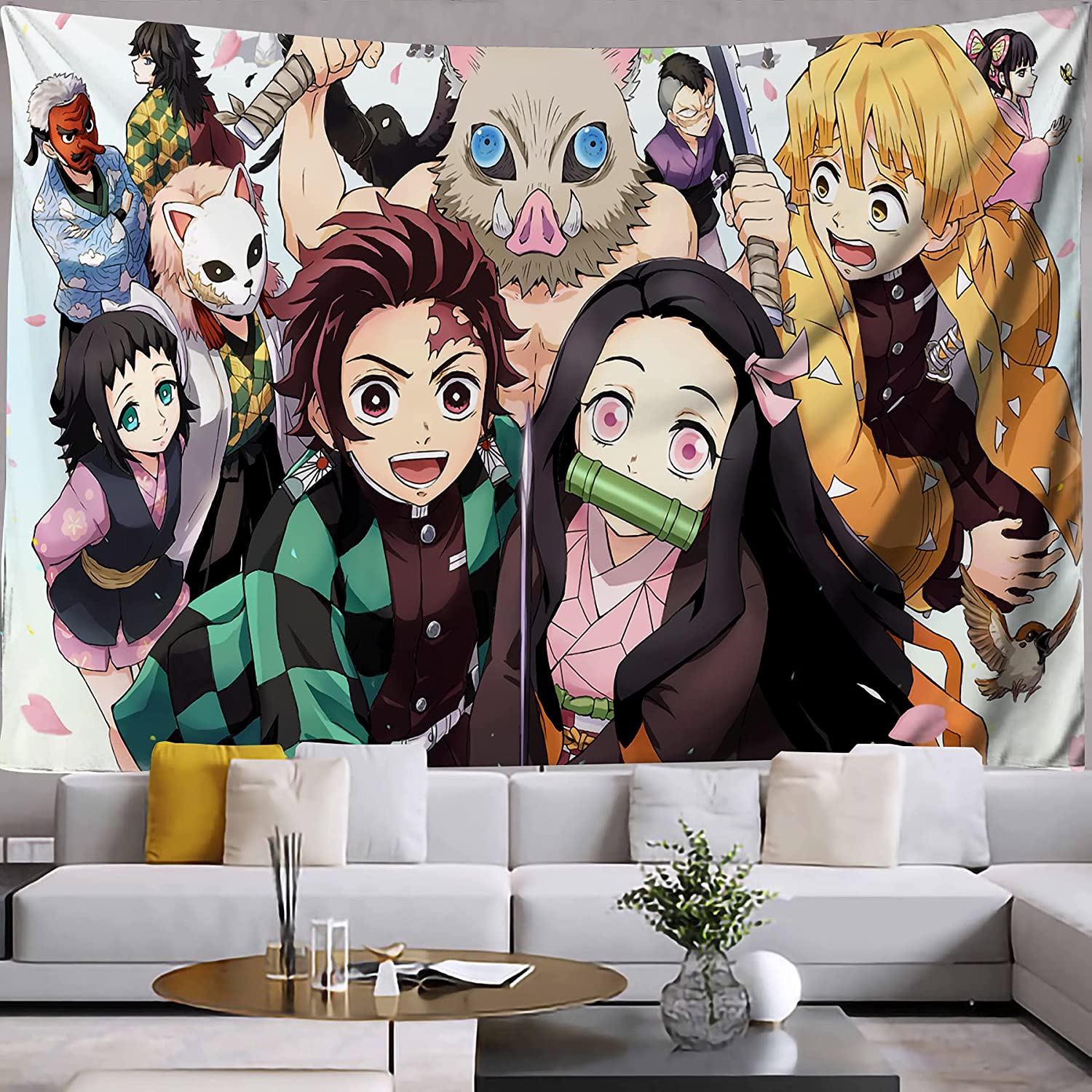 Demon Slayer Tapestry Wall Hanging Home Decor Art For Bedroom Living Room  60x50 Inches