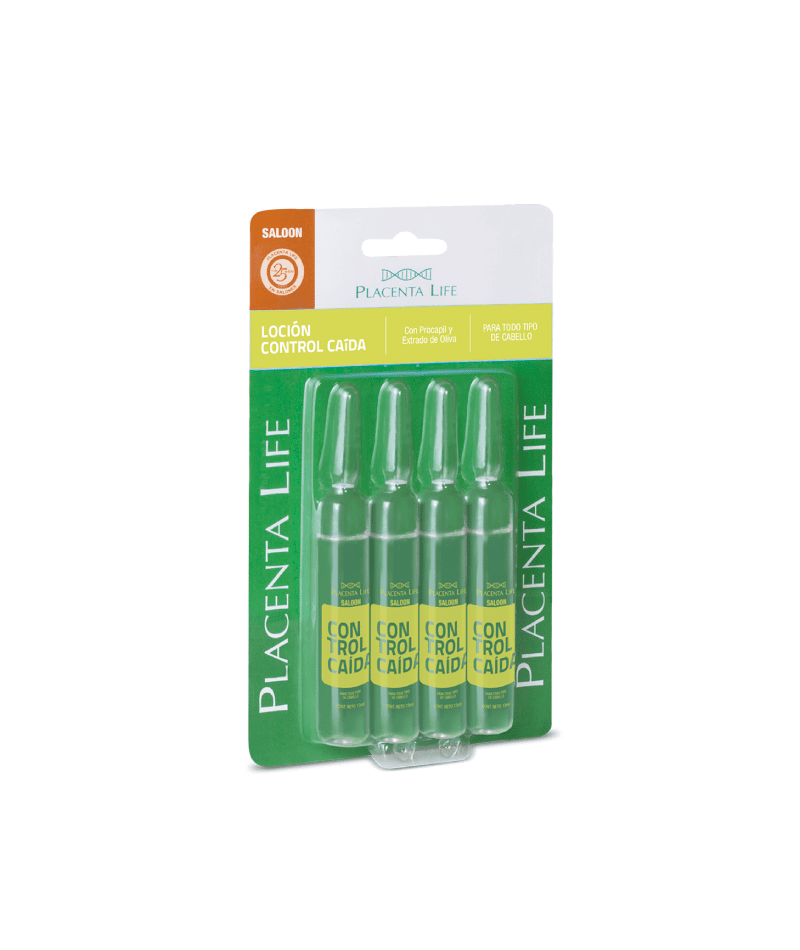 PLACENTA LIFE HAIR LOSS INTENSE TREATMENT AMPOULES WITH PROCAIL AND OLIVE EXTRACT / AMPOLLAS ANTICAIDA CAPILAR 4 X 13ML/0.43 FL. OZ