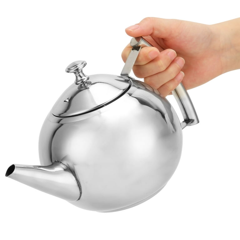 Stainless Steel Teapot Nontoxic Tea Pot Kettle With Filter For Loose Leaves  And Tea Bags