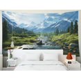 thumbnail image 4 of Gojian Forest Tapestry Wall Hanging - Green Misty Pine Tree Nature Wall Art, Tapestries BoHo Decor for Living Room & Bedroom Spaces, 4 of 6