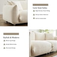 thumbnail image 4 of 87" Teddy Sherpa Sofa Couch for Living Room, 2 Seater Deep Seat Comfy Couch, 2 Cushions, 2 Pillows,white, 4 of 8