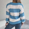 thumbnail image 4 of Gibobby Sueter Dama Suéter casual con cuello Rojoondo y manga en contraste para mujer (Azul, S), 4 of 5