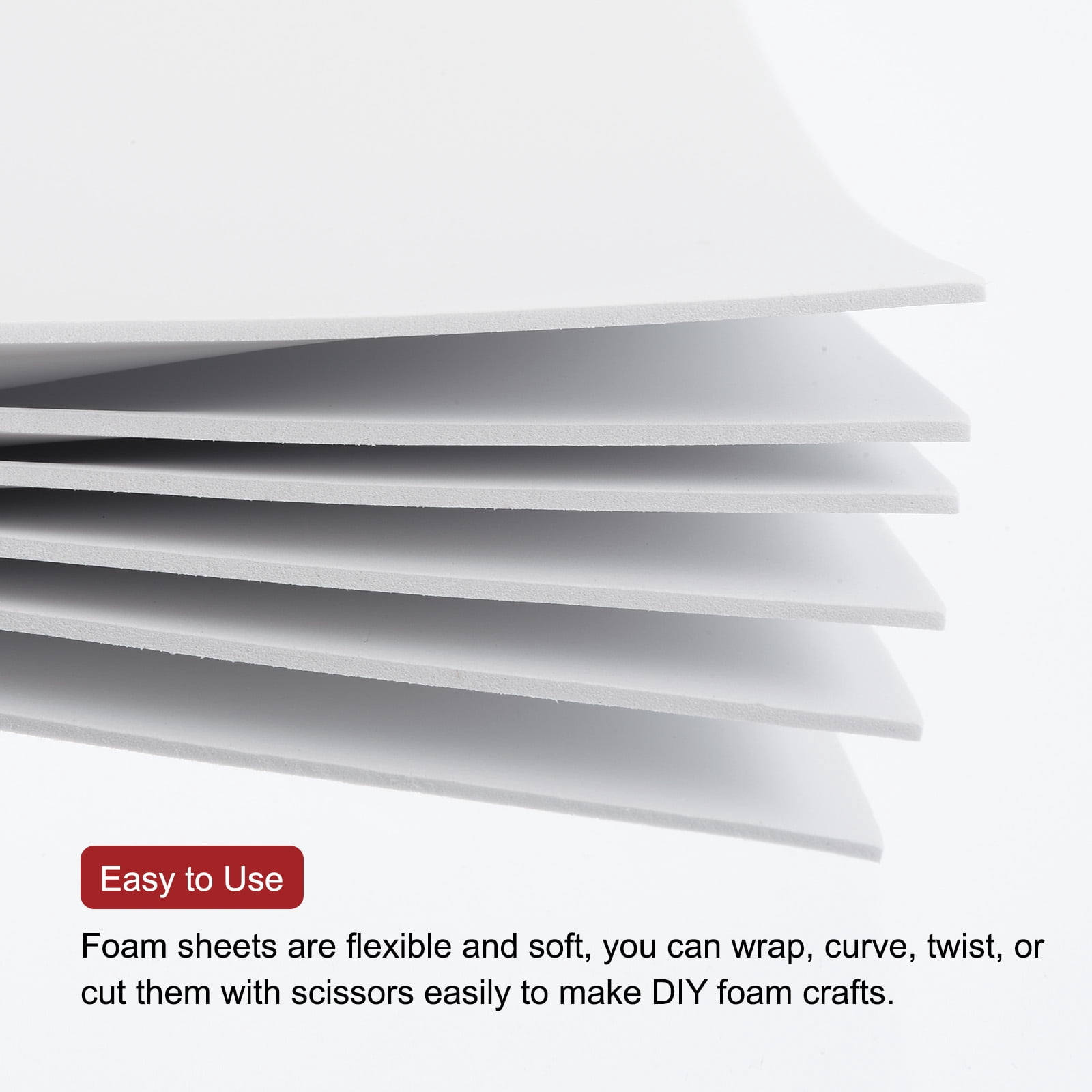 Uxcell 50 Pack EVA Foam Sheets White 7.8 Inch x 5.9 Inch 2mm Thick Crafts Foam EVA Sheets for Costumes, Crafts Projects