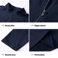 thumbnail image 4 of Camisa deportiva para hombre Fleece Warm Elástico Bodycon Stand Collar Long, 4 of 8