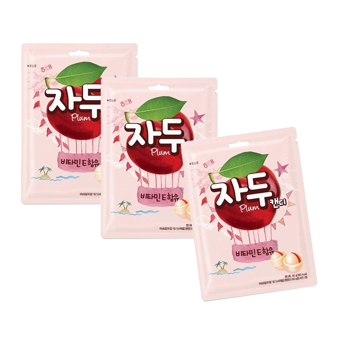 Haitai Plum Hard Candy (130g x 3 Pack) (1 Sets)