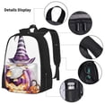 thumbnail image 3 of Disketp Halloween Gnome With Pumpkins Mochila Estampada de Gran Capacidad con Lonchera y Estuche, Set de 3 Piezas para Estudiantes, 3 of 7