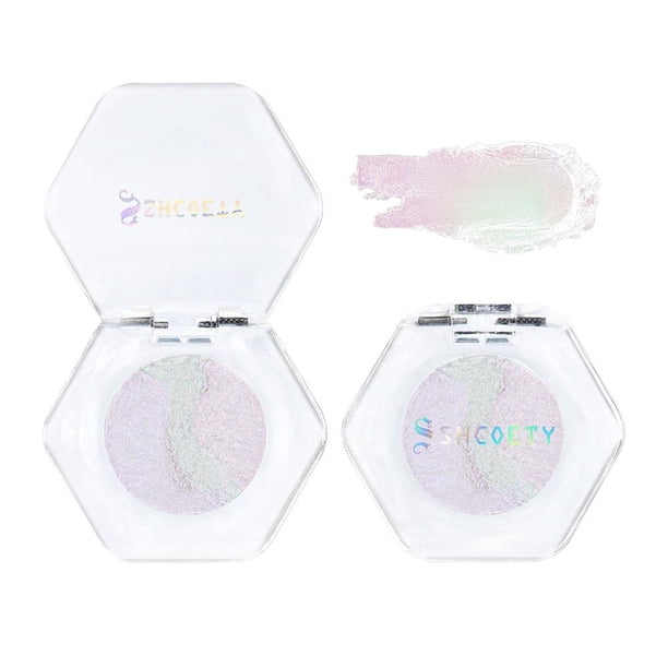 Ruifaya Sombras de ojos con purpurina holográfica Sombras de ojos de colores intensos Sombras de ojos multicolores Maquillaje Cosmético Sombra de ojos en placa Maquillaje de ojos multidimensional So