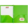 thumbnail image 3 of JAM Paper Medium Weight Plastic Presentation Folder with Clasps, Lime Green, 96/pack, 3 of 5