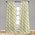 thumbnail image 4 of Ambesonne Vintage Winter Curtains, Bells and Snowflakes, Pair of 28"x84", Sky Blue and Yellow, 4 of 4