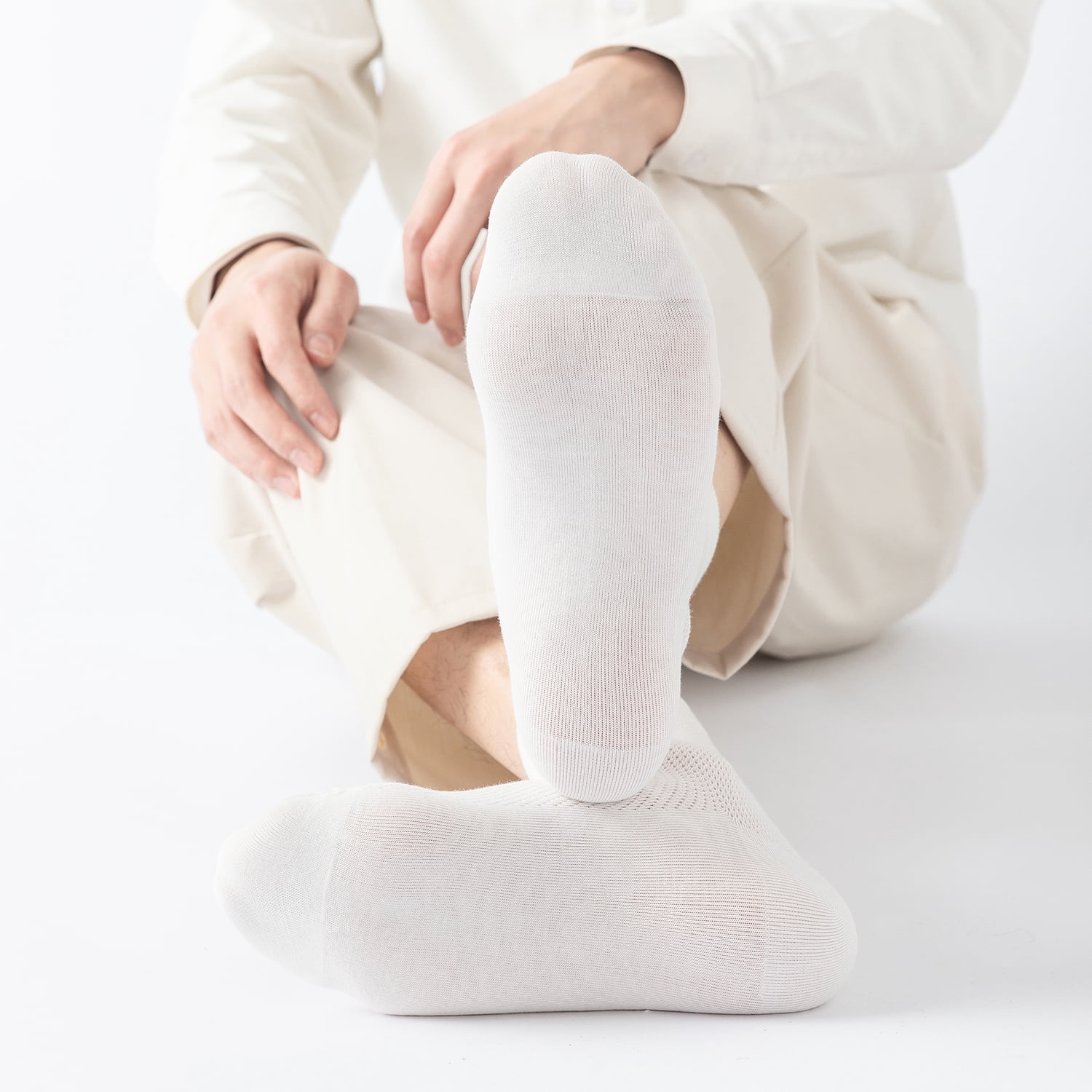 Sookeceks 6 Pairs Thin Crew Socks for Men, Soft Breathable Lightweight Socks Above Ankle Socks for Casual Size 7-11