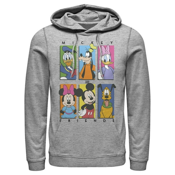 Men's Disney Mickey & Friends Character Hoodie Color: Athletic Heather Size: XL
