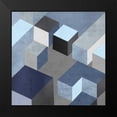 thumbnail image 2 of Simmions, Todd 12x12 Black Modern Framed Museum Art Print Titled - Cubic in Blue I, 2 of 5