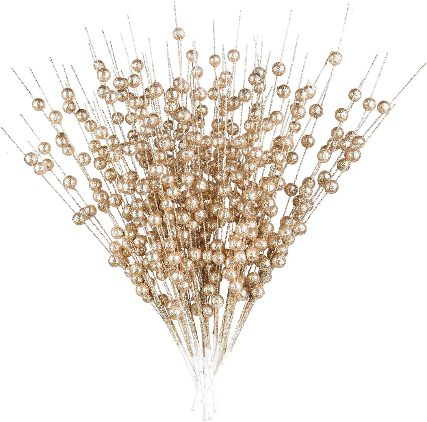 Artificial Glitter Berry Stems ,Christmas Tree Stems Ornaments,Bexikou 24 Pcs 17" Decorations Christmas Decorative Tree Picks Branches Glittery Twigs for Christmas Tree Wreath Gift Vase Decor Party