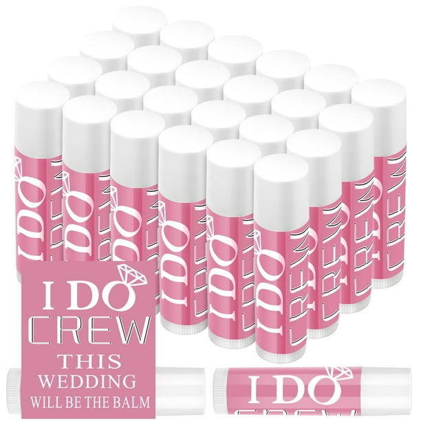 Bálsamo labial Suttmin I Do Crew, regalo de boda, fiesta, 24 unidades, rosa