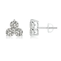 ANGARA Natural 0.75 Ct. Diamond Classic Stud Earrings in 14K White Gold for Women