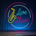thumbnail image 4 of Handmadetneonsign Live Music Neon Sign, Live Music Band Wall Art Decor, Music Studio Music Fan Club Wall Decor, 4 of 5
