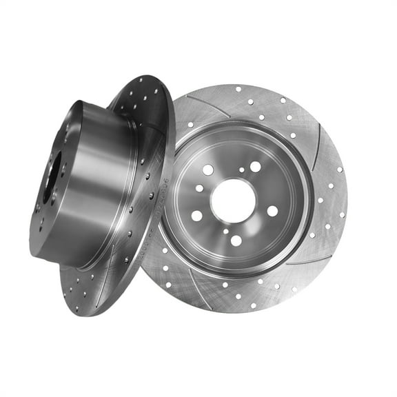 Rear 281mm Drilled Slotted Brake Disc Rotors For 2007-2011 Toyota Camry