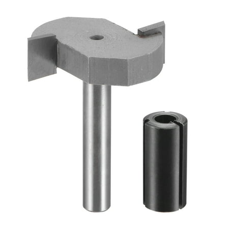 

Uxcell 1/4 Shank 3/8 Cut Depth 2 Flute Carbide T Slot Router Bit with 1/2 to 1/4 Router Collet Adapter