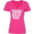 thumbnail image 3 of Inktastic Arkansas Silhouette Mandala Women's V-Neck T-Shirt, 3 of 5