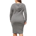 thumbnail image 3 of Vestido de suéter de talla grande Agnes Orinda para mujeres, vestido midi con capucha de manga larga 1X gris, 3 of 6