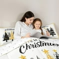 thumbnail image 5 of jejeloiu Christmas Tree Bedding Comforter Set,Marry Xmas Twin Comforter Sets,Yellow Geometric Plaid Bedding Set For Girl Boy,Ultra Soft Room Decoration Reversible,2 Pieces, 5 of 8