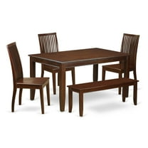 East West Furniture Dining Room Set Mahogany, DUIP6-MAH-W