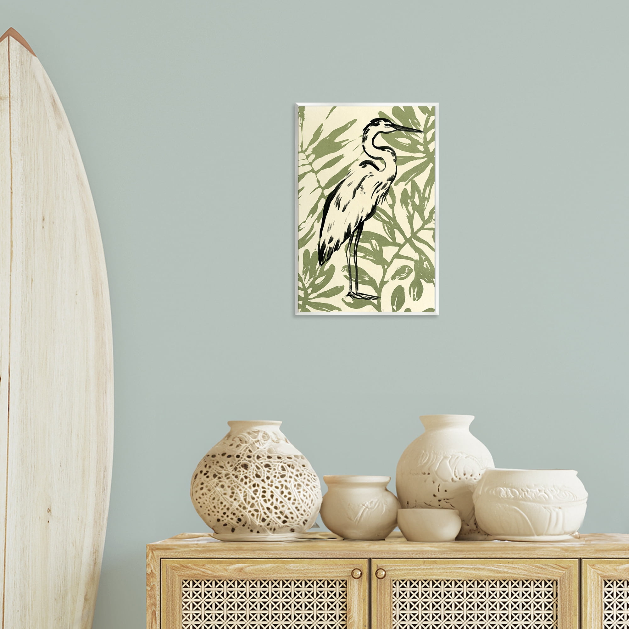 Stupell Industries Tropical Leaves & Bird Animals & Insects Painting Unframed Art Print Wall Art, 13 x 19