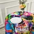 thumbnail image 6 of Dreamtimes Halloween Tablecloth 60",Colorful Skull Party Lace Round Table Cloth Water Resistant Spill Proof Large Table Cover for Kitchen BBQ Dining Party, 6 of 7