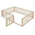 thumbnail image 5 of Euroco Wood Floor Bed with Fence and Door for Kids, Full, Natural, 5 of 12