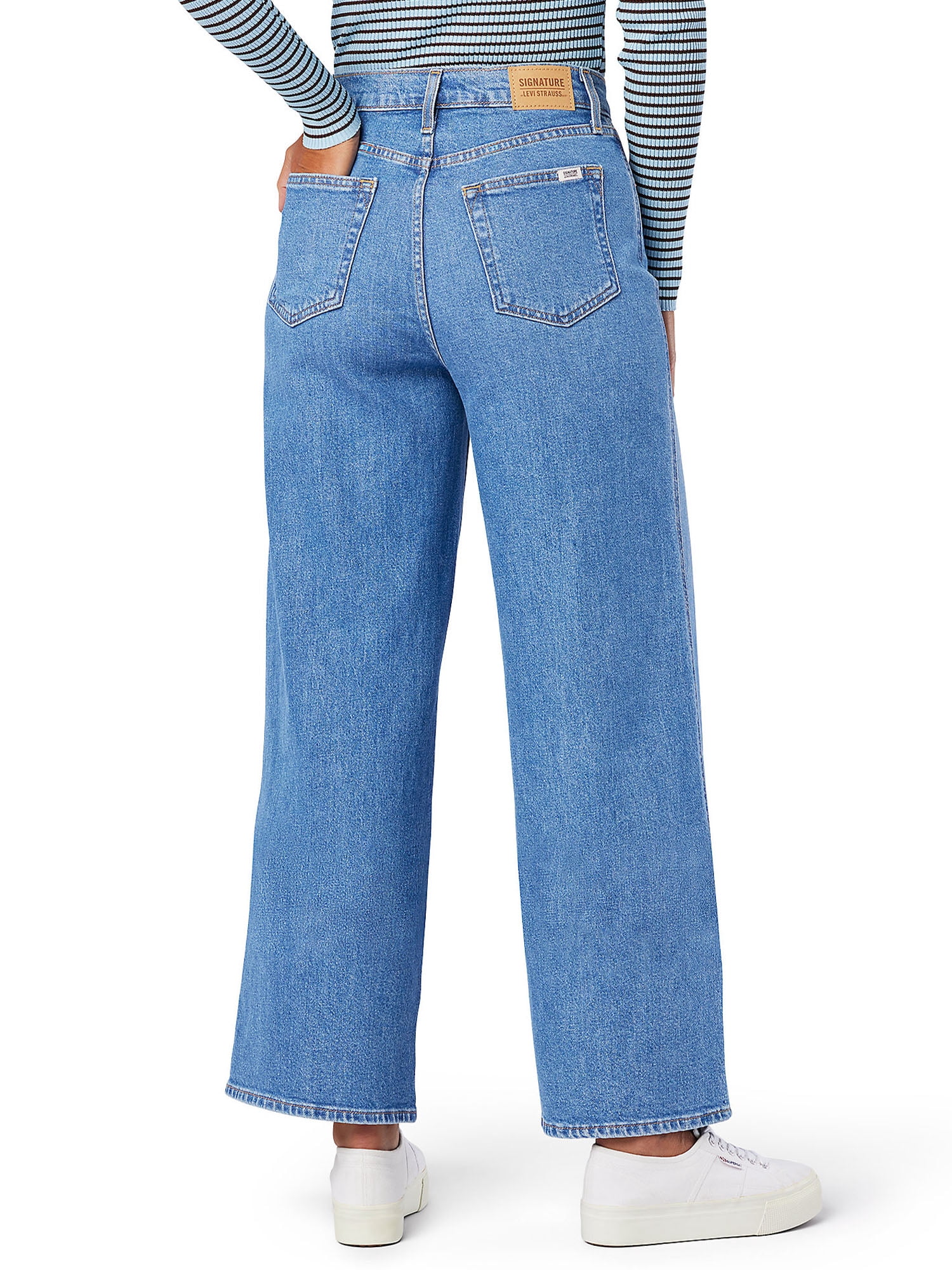 Levi Strauss Signature Women's Heritage High-Rise Wide Leg Jeans