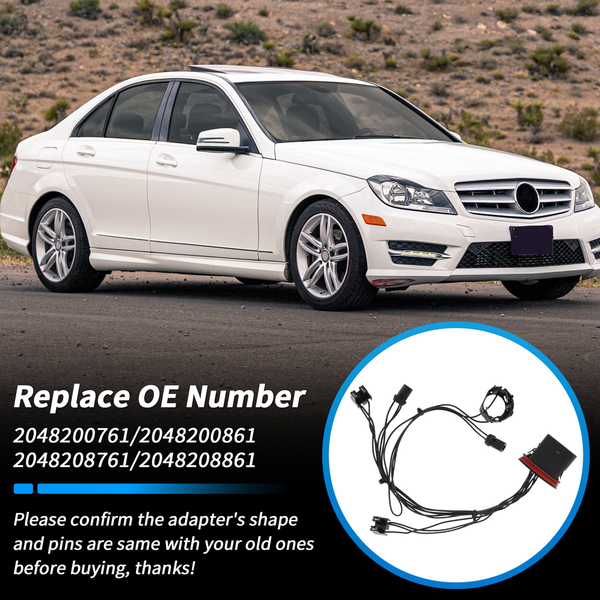 Unique Bargains Headlight Wiring 2048208761 for Mercedes W204 C300 2008-2011