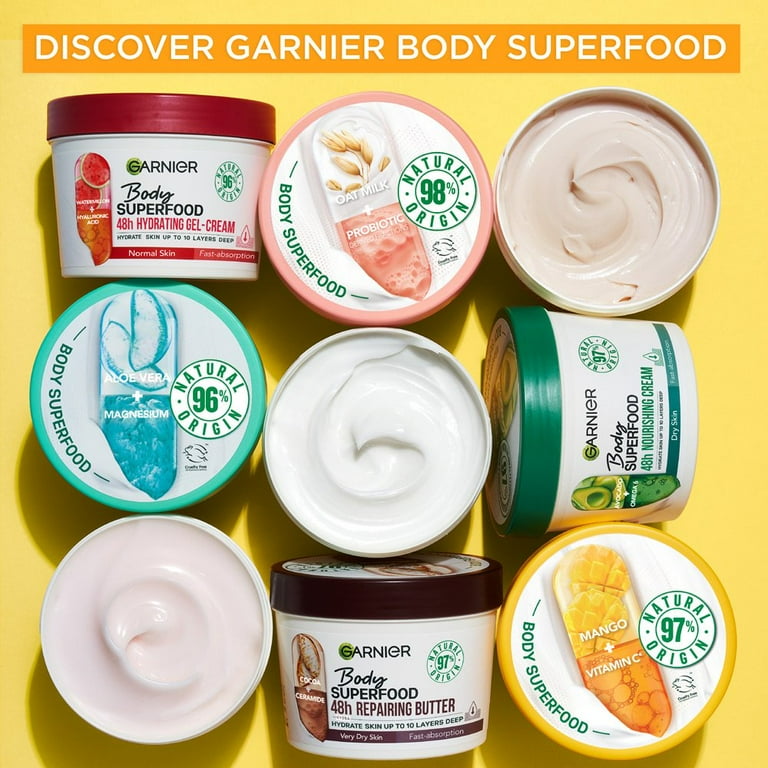 Garnier Superfood Vitamin C & Mango Body Cream 380ml 2 Pack - Walmart.com