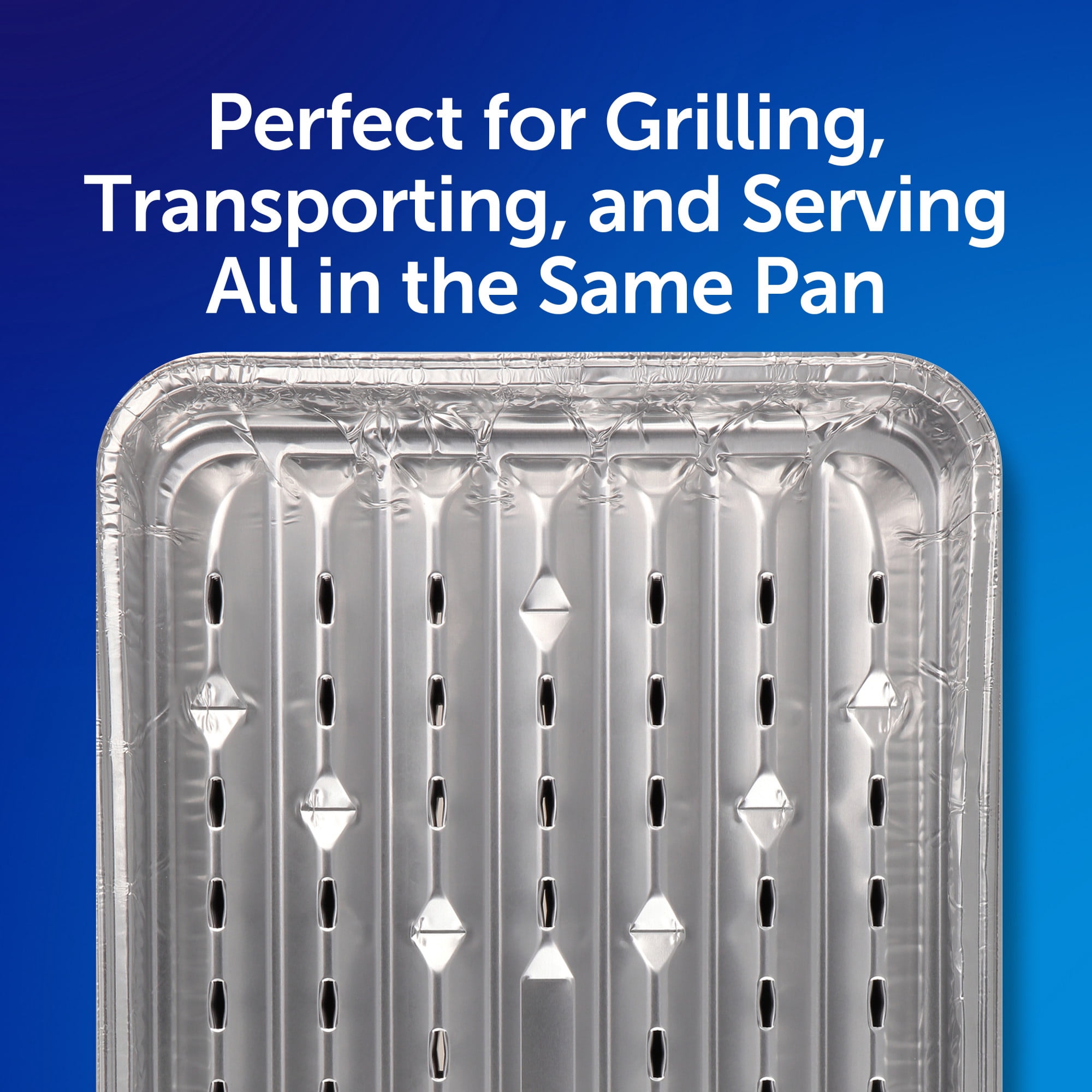 (4 pack) Reynolds Kitchens Slotted Disposable Grilling Pan, 13.5 x 9.6 in., 4 Count