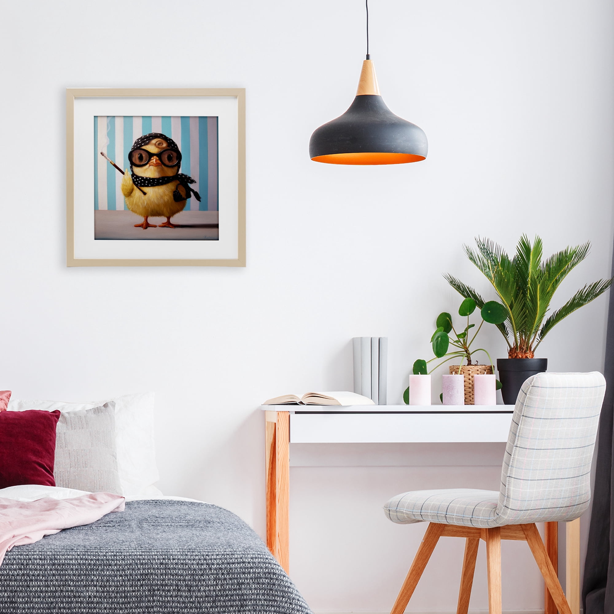 Stupell Industries Audrey Henburn Famous Chick Birch Framed Print Under Glass, design by Lucia Heffernan